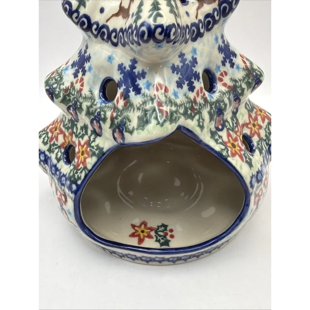 Vena Polish Pottery Christmas Tree Votive 8.5